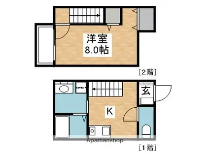 オリーブ寺塚(1K/1階)の間取り写真