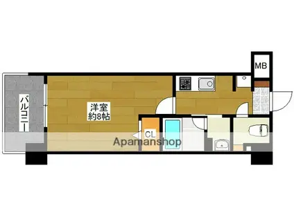 ルーグ箱崎(1K/7階)の間取り写真