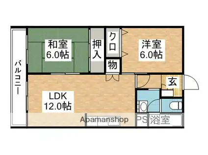 プレステージ宇美(2LDK/2階)の間取り写真