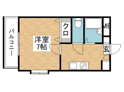 ハイツごうぐち(1K/2階)の間取り写真