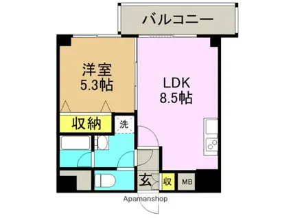 ビータ・コモダ・博多(1LDK/5階)の間取り写真