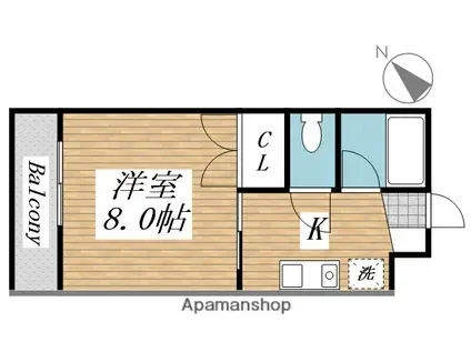 プレアール九工大(1K/5階)の間取り写真