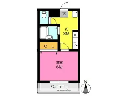 グロース春日日の出ビル(1K/4階)の間取り写真