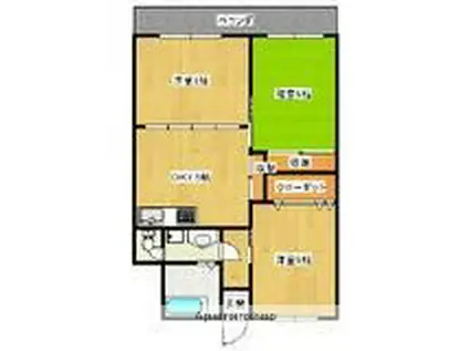 タツミ曰佐(3DK/2階)の間取り写真