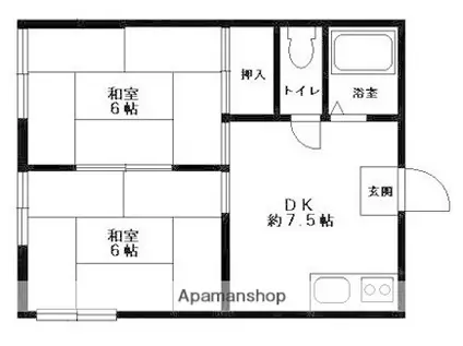 桜ハイツ(2DK/2階)の間取り写真