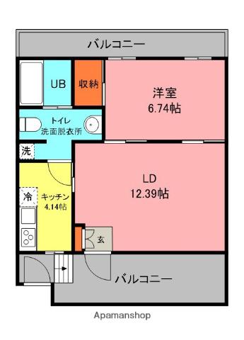 光第1ビル(1LDK/1階)の間取り写真