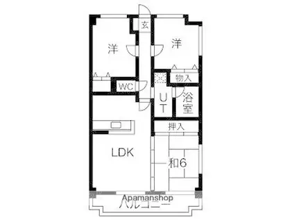 コンダクトヴィレッジ春日南(3LDK/6階)の間取り写真