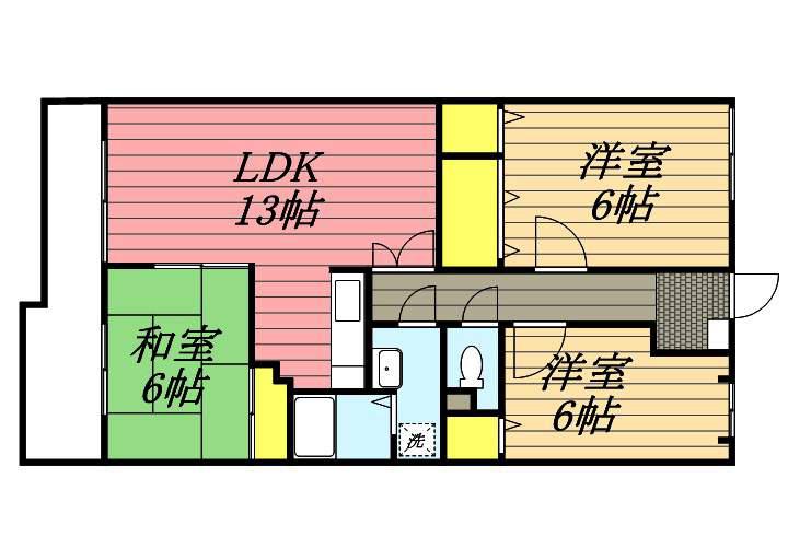 フレグランス春日(3LDK/4階)の間取り写真