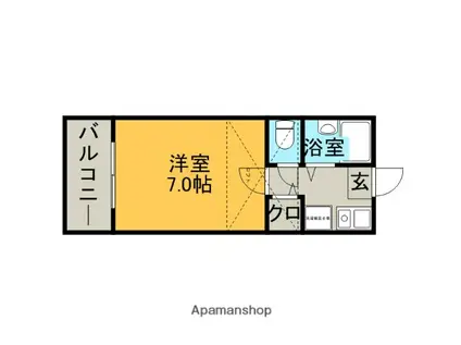 サクセスハイツ若葉台(1K/2階)の間取り写真