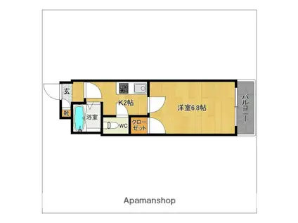 マンションキャッスル(1K/4階)の間取り写真