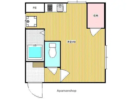 ツートン国分(ワンルーム/1階)の間取り写真