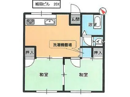 城田ビル(2DK/2階)の間取り写真