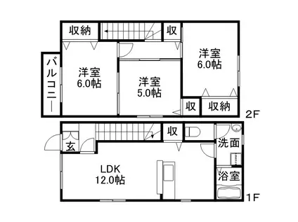 ROSECOURT悠(3LDK/1階)の間取り写真
