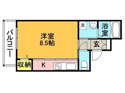 ON KASUGA(1K/1階)の間取り写真