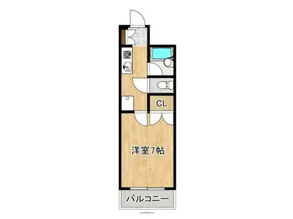 TWINS PLAZAA・B(1K/4階)の間取り写真