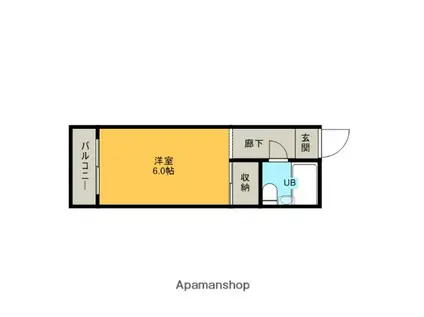 サンドミール春日(ワンルーム/3階)の間取り写真