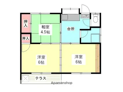 西鉄天神大牟田線 西鉄二日市駅 徒歩7分 1階建 築56年(3DK)の間取り写真