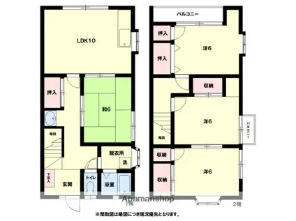 コーポ吉次2(4LDK/1階)の間取り写真