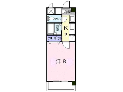 リーブラ都府楼壱番館(1K/3階)の間取り写真