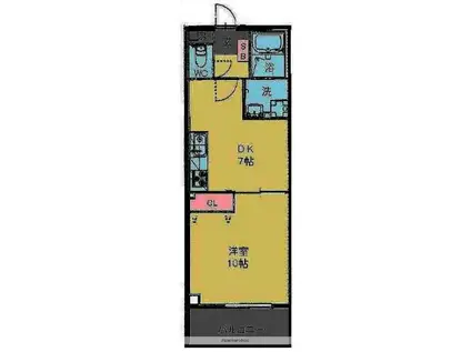 大野城第一ハイツ(1DK/2階)の間取り写真