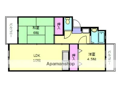 フォーサイト老司RENATUS(2LDK/5階)の間取り写真