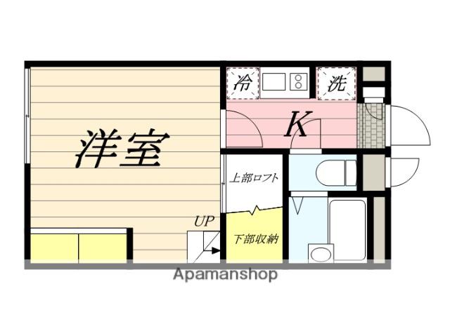 アジュール那珂川(1K/1階)の間取り写真