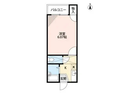 アールズコート春日(1K/1階)の間取り写真