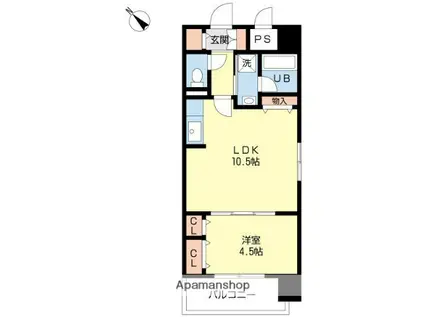 ダイアリー二日市駅前(1DK/2階)の間取り写真