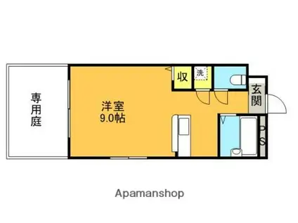 パープルハイツ(ワンルーム/1階)の間取り写真