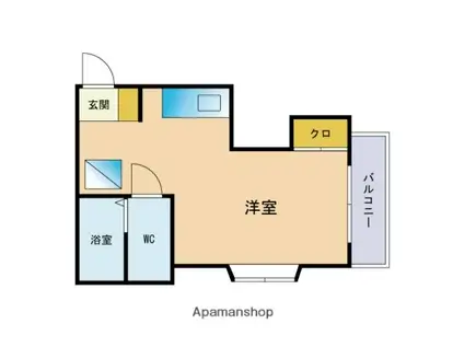 レジデンスアイ(ワンルーム/2階)の間取り写真