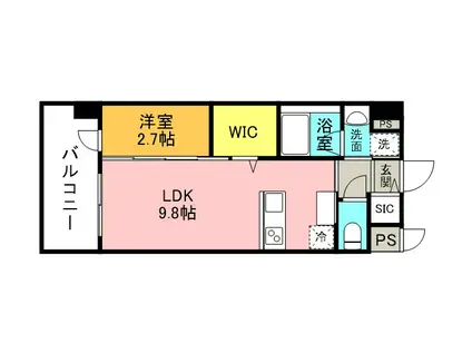 QUINTET MINAMI FUKUOKA(1LDK/3階)の間取り写真