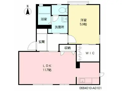 ウエストヴィレッジA(1LDK/1階)の間取り写真