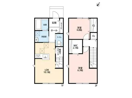 エイクスホーム(2LDK/1階)の間取り写真