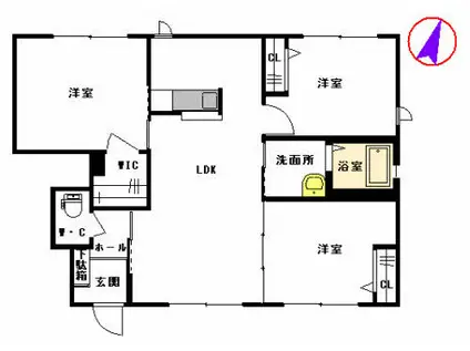 ディアスプラザ宇美参番館(3LDK/1階)の間取り写真