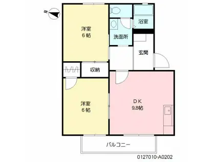 EVAN(2DK/2階)の間取り写真