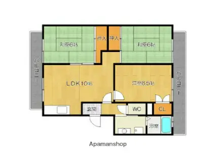 スカイマンション日吉(3LDK/3階)の間取り写真