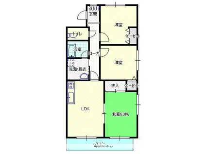 大原ローズ21(3LDK/5階)の間取り写真