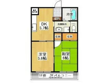 ライフステージ三国が丘(2DK/1階)の間取り写真