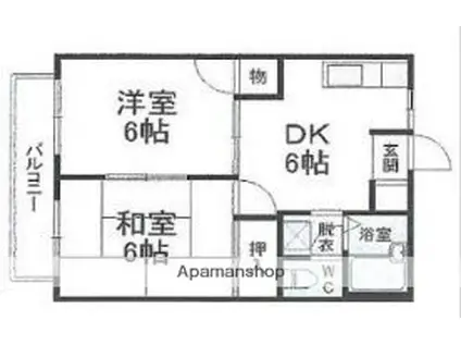 メゾンアジュレⅢ(2DK/1階)の間取り写真