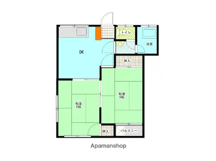 第二陽光ハイツ(2DK/2階)の間取り写真