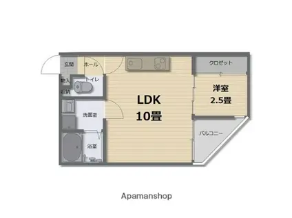 FLUKE T-FRONT(1LDK/3階)の間取り写真