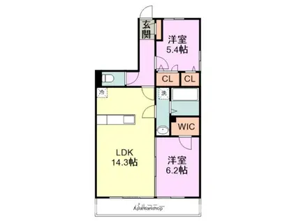 PROSPERITY SUE(2LDK/4階)の間取り写真