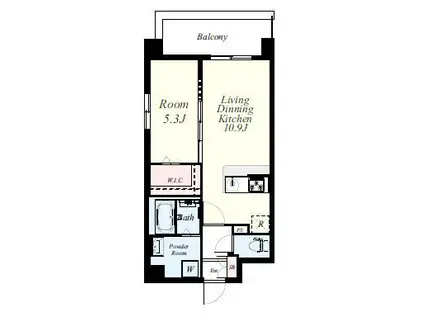 フランディオール桜並木(1LDK/6階)の間取り写真