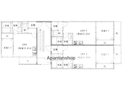 杉塚2丁目AP(1LDK/1階)の間取り写真