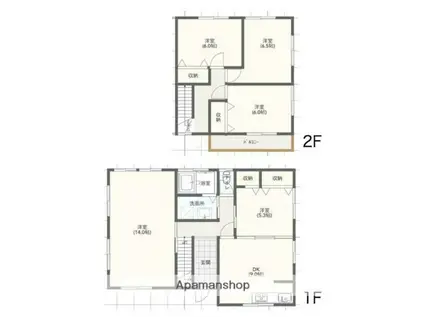 香椎線 宇美駅 徒歩47分 2階建 築43年(5DK)の間取り写真