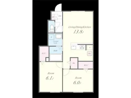 アン ボロンテ(2LDK/1階)の間取り写真