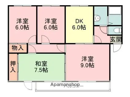 マーメイド壱番館(4DK/3階)の間取り写真