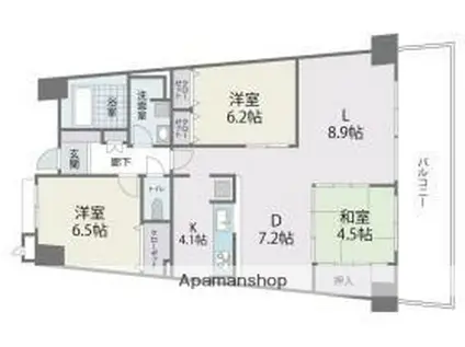 アイランドシティインフィニガーデン イースト棟(3LDK/2階)の間取り写真