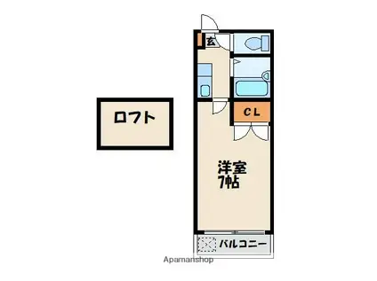 ロフトイン九産大前(1K/2階)の間取り写真