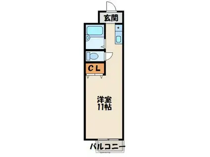 リバティハウス山本(1K/2階)の間取り写真